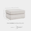 image:imageSignature Design by Ashley Pitkin Oversized Accent Ottoman No Assembly Required Chenille Upholstered Contemporary Living Room Furniture Slate Gray 36 x 36Chalk