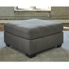 image:imageSignature Design by Ashley Pitkin Oversized Accent Ottoman No Assembly Required Chenille Upholstered Contemporary Living Room Furniture Slate Gray 36 x 36Slate