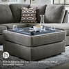 image:imageSignature Design by Ashley Pitkin Oversized Accent Ottoman No Assembly Required Chenille Upholstered Contemporary Living Room Furniture Slate Gray 36 x 36Putty