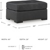 image:imageSignature Design by Ashley Pitkin Oversized Accent Ottoman No Assembly Required Chenille Upholstered Contemporary Living Room Furniture Slate Gray 36 x 36Fog