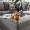 image:imageSignature Design by Ashley Pitkin Oversized Accent Ottoman No Assembly Required Chenille Upholstered Contemporary Living Room Furniture Slate Gray 36 x 36Putty