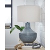 image:imageSignature Design by Ashley Schylarmont Contemporary Aluminum Table Lamp with 3Way Switch Gray amp White