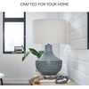 image:imageSignature Design by Ashley Schylarmont Contemporary Aluminum Table Lamp with 3Way Switch Gray amp White