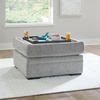 image:imageSignature Design by Ashley Square Ottoman with Storage and Cup Holders