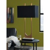 image:imageSignature Design by Ashley Table Lamp Tall Modern Marble Black and BrassBrass Finish