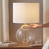 image:imageSignature Design by Ashley Taylow Glass Table Lamp 3Way Touch GrayClearBrass Finish