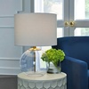 image:imageSignature Design by Ashley Taylow Glass Table Lamp 3Way Touch GrayClearBrass Finish