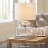 image:imageSignature Design by Ashley Taylow Glass Table Lamp 3Way Touch GrayClearBrass Finish