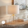 image:imageSignature Design by Ashley Taylow Glass Table Lamp 3Way Touch GrayClearBrass Finish
