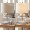 image:imageSignature Design by Ashley Taylow Glass Table Lamp 3Way Touch GrayClearBrass Finish