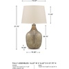image:imageSignature Design by Ashley Taylow Glass Table Lamp 3Way Touch GrayGrayGold Finish