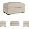 image:imageSignature Design by Ashley Treasure Trove Contemporary Leather Match Rectangular Ottoman for Living Room Beige