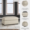 image:imageSignature Design by Ashley Treasure Trove Contemporary Leather Match Rectangular Ottoman for Living Room Beige