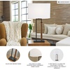image:imageSignature Design by Ashley Voslen Minimalist Metal and Wood Table Lamp with 3Way Switch Set of 2 Black amp Light Brown