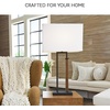 image:imageSignature Design by Ashley Voslen Minimalist Metal and Wood Table Lamp with 3Way Switch Set of 2 Black amp Light Brown
