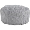 image:imageSignature Design by Ashley Galice Casual Faux Fur Oversized Accent Ottoman WhiteLight Gray