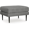 image:imageSignature Design by Ashley Hazela Contemporary Firmly Cushioned Rectangular Ottoman with Metal Accent Legs Gray amp BlackGray  Black