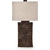 image:imageSignature Design by Ashley Heathbury Rustic Table Lamp with 3Way Switch and Rectangular Shade Dark Brown