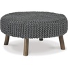 image:imageSignature Design by Ashley Jassmyn Contemporary HandKnitted Oversized Accent Ottoman Dark Gray