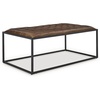 image:imageSignature Design by Ashley Junsor Leather Coffee Table Ottoman Brown