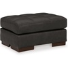 image:imageSignature Design by Ashley Luigi Contemporary Firmly Cushioned Leather Tufted Rectangular Ottoman Dark BrownDark Brown