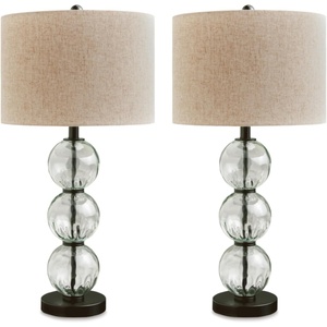 image:imageSignature Design by Ashley Black Glass Table Lamp Set of 2 Clear Spheres