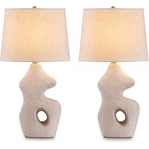 image:imageSignature Design by Ashley Chadrich Sculptural Table Lamps Set of 2 Beige
