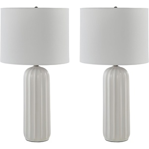 image:imageSignature Design by Ashley Clarkland Table Lamps Set of 2 White Ceramic
