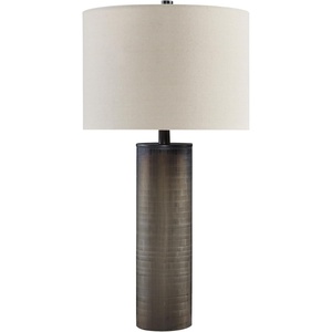 image:imageSignature Design by Ashley Dingerly Contemporary 2825 Inch Glass Table Lamp Brown amp Beige
