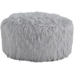 image:imageSignature Design by Ashley Galice Casual Faux Fur Oversized Accent Ottoman WhiteLight Gray