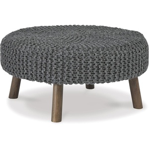 image:imageSignature Design by Ashley Jassmyn Contemporary HandKnitted Oversized Accent Ottoman Dark Gray