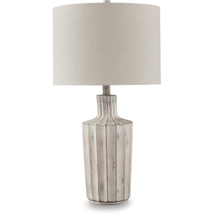 image:imageSignature Design by Ashley Jyllyard Table Lamp 28 Faux Wood 3WayDistressed Brown