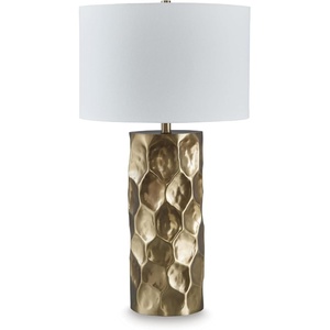 image:imageSignature Design by Ashley Jyllyard Table Lamp 28 Faux Wood 3WayGold Finish