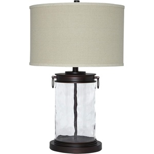 image:imageSignature Design by Ashley Kerbert Terracotta Table Lamp Distressed BlackTaupe With Clear