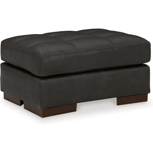 image:imageSignature Design by Ashley Luigi Contemporary Firmly Cushioned Leather Tufted Rectangular Ottoman Dark BrownDark Brown