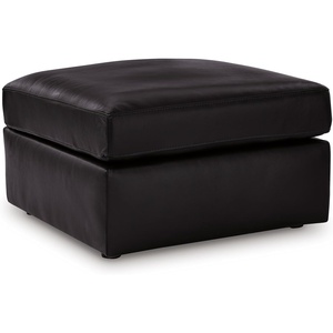 image:imageSignature Design by Ashley Oversized Accent Ottoman Black Leather32D x 32W x 20H