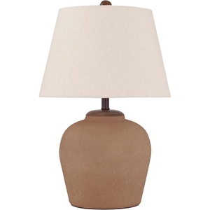 image:imageSignature Design by Ashley Scantor Industrial Textured Metal Table Lamp with 3Way Switch Light Brown