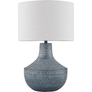 image:imageSignature Design by Ashley Schylarmont Contemporary Aluminum Table Lamp with 3Way Switch Gray amp White