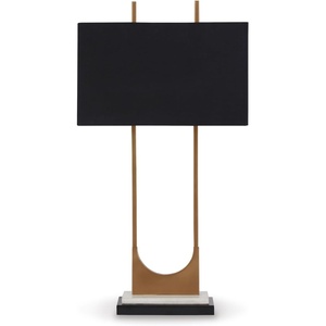 image:imageSignature Design by Ashley Table Lamp Tall Modern Marble Black and BrassBrass Finish