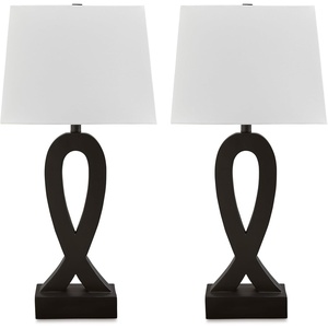 image:imageSignature Design by Ashley Table Lamps Set of 2 Black Modern Sculptural