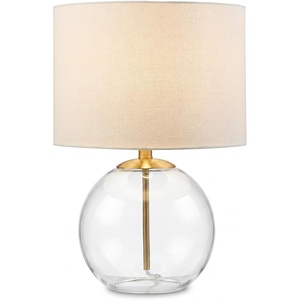 image:imageSignature Design by Ashley Taylow Glass Table Lamp 3Way Touch GrayClearBrass Finish