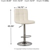 image:imageSignature Design by Ashley Bellatier Adjustable Swivel Bar Stools Set of 2White