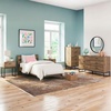 image:imageSignature Design by Ashley Calverson MidCentury Modern King Platform Bed Foundation or Box Spring Not Needed Engineered Wood MDFParticleboardPlywood and Decorative Laminate Dark BrownHoney Brown