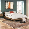 image:imageSignature Design by Ashley Calverson MidCentury Modern King Platform Bed Foundation or Box Spring Not Needed Engineered Wood MDFParticleboardPlywood and Decorative Laminate Dark BrownHoney Brown