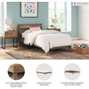 image:imageSignature Design by Ashley Calverson MidCentury Modern King Platform Bed Foundation or Box Spring Not Needed Engineered Wood MDFParticleboardPlywood and Decorative Laminate Dark BrownHoney Brown