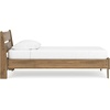 image:imageSignature Design by Ashley Calverson MidCentury Modern King Platform Bed Foundation or Box Spring Not Needed Engineered Wood MDFParticleboardPlywood and Decorative Laminate Dark BrownHoney Brown
