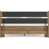 image:imageSignature Design by Ashley Calverson MidCentury Modern King Platform Bed Foundation or Box Spring Not Needed Engineered Wood MDFParticleboardPlywood and Decorative Laminate Dark BrownHoney Brown