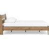 image:imageSignature Design by Ashley Calverson MidCentury Modern King Platform Bed Foundation or Box Spring Not Needed Engineered Wood MDFParticleboardPlywood and Decorative Laminate Dark BrownHoney Brown