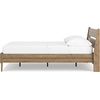 image:imageSignature Design by Ashley Calverson MidCentury Modern King Platform Bed Foundation or Box Spring Not Needed Engineered Wood MDFParticleboardPlywood and Decorative Laminate Dark BrownHoney Brown