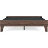 image:imageSignature Design by Ashley Calverson MidCentury Modern King Platform Bed Foundation or Box Spring Not Needed Engineered Wood MDFParticleboardPlywood and Decorative Laminate Dark BrownDark Brown